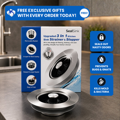 SinkHero - 3-in-1 Stainless Steel Kitchen Sink Stopper