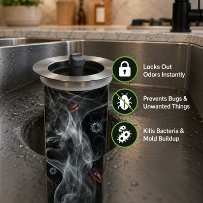 SinkHero - 3-in-1 Stainless Steel Kitchen Sink Stopper
